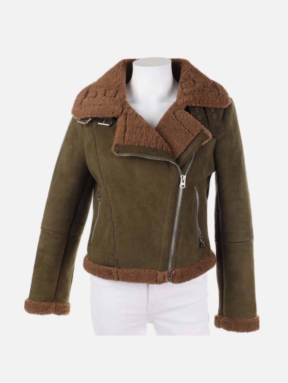 ZARA Suede Shearling Jacket - Large
